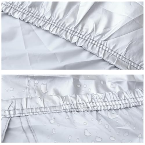 uxcell YL Silver Tone 190T Car Cover Outdoor Weather Waterproof Scratch Rain Snow Heat Resistant W Mirror Pocket 480 x 185 x 170cm - size: YL