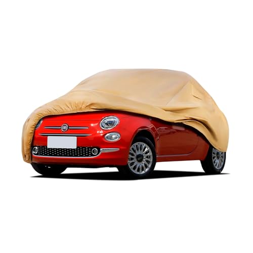 Heavy Duty Outdoor Car Cover Compatible with 2007-2026 Fiat 500,Windproof All Weather Waterproof Sun Rain UV Dust Snow Protection Outdoor Car Covers - size: Custom Fit Fiat 500