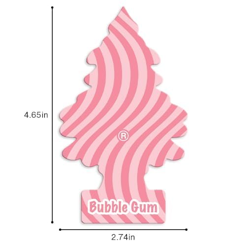 LITTLE TREES Car Air Freshener | Hanging Tree Provides Long Lasting Scent for Auto and Home | 24 Air Fresheners |Bubble Gum - color: Bubble Gum