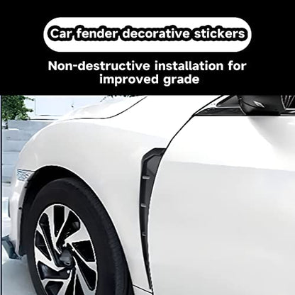 2Pcs Car Fender Side Vents, ABS Carbon Fiber Exterior Sticker, Air Vent Trim Cover, Air Flow Intake Hole Grille Auto Exterior Accessories Universal (Black)