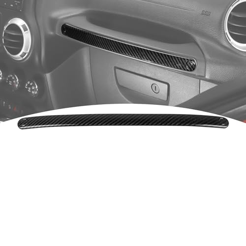 for Jeep JK Passenger Handle Trim Cover for Jeep Wrangler JK JKU 2011-2017 Black Carbon Fiber Interior Accessories 1pc - color: Black