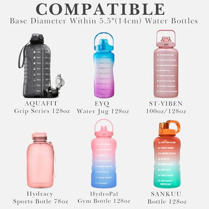 Linkidea Extra Large Car Seat Side Water Bottle Holder Compatible with EYQ 128oz, Hydracy Sport Bottle 78oz, Auto Seat Large Cup Hanging Bag with Mesh Pocket, Black