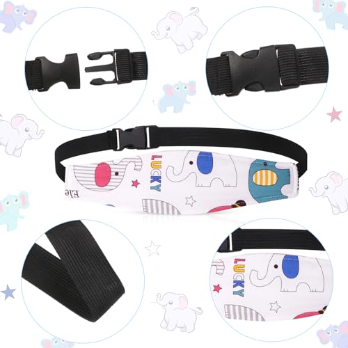 HESTYA 2 Pcs Carseat Head Support Toddler, Stroller Seat Headrest for Sleeping Traveling, Neck Relief Headband Strap for Kids Children Toddler Infant(Elephant) - color: Elephant