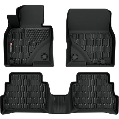 Floor Mats Compatible with Mazda CX-5 2017-2025, All Weather TPE Floor Liners, Custom Fit Car mats, 1st & 2nd Row, Black - style: Mazda CX-5 2017-2025