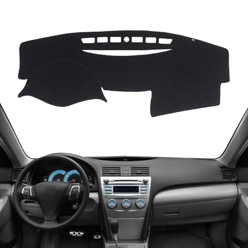 KEYOOG Dashboard Cover Dash Mat Fit for to-yota Camry 2011-2007 (for Left Hand Drive),Car Dash Board Mat Anti-Glare Carpet,Non-Slip Pad Sunshield Protector (Black) - color: Black, size: Fit 07-11 Camry - (Black)