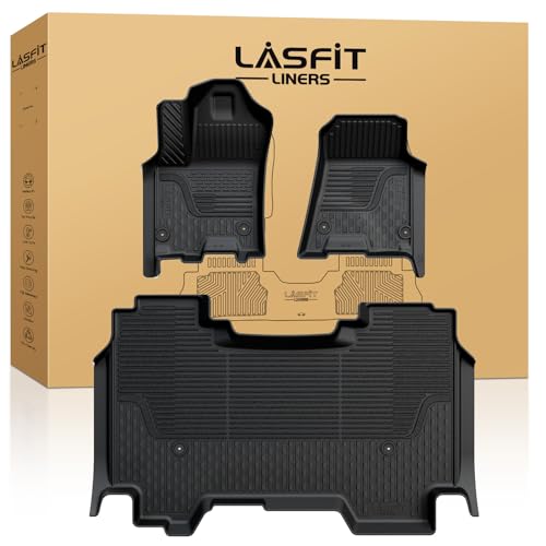 LASFIT Floor Mats 2025 2026 for Ram 1500 Crew Cab Without Rear Under-Seat Factory Storage Bucket Seat (Not for Quad Cab), All Weather TPE Custom Fit Car Mats Floor Liners 1st & 2nd Row, Black - style: 1) 1500 | 2025-2026 | Crew Cab w/o Storage Floor Mats