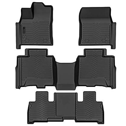 Auxko All Weather Floor Mats Fit for Toyota Sequoia 2026-2023 TPE Rubber Liners Set Sequoia Accessories All Season Guard Odorless Anti-Slip Floor Mats - size: sequoia|2023-2026|floor mats