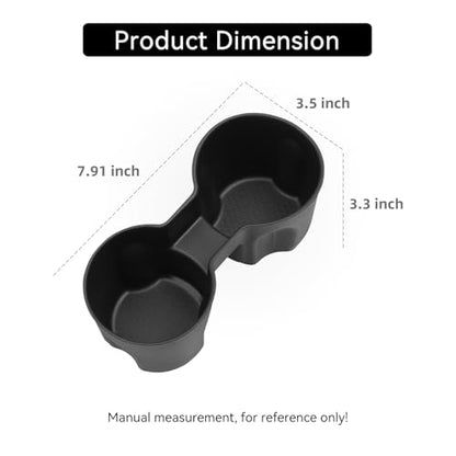 smabee Center Console Cup Holder Insert for Chevy Equinox 2025 2026 TPE Drinks Holder Box Organizer Car Interior Accessories Black - size: Center Console Cup Holder