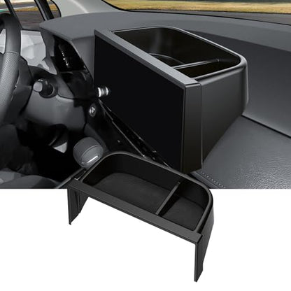Ecarzo 8.0 inches Screen Dash Tray Phone Holder for Toyota Sienna 2025 2026, Custom Fit Behind Screen Dashboard Organizer, Dash Console Storage Tray with Non-Slip Liner (NOT for 12.3-Inch Display) - size: Toyota Sienna 2025-2026 8-Inch Behind Screen Tray