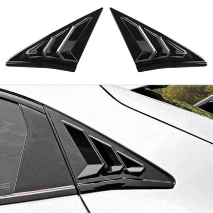 YINGTUU for Honda Civic Accessories 10th Gen 2016-2021 Window Louvers Racing Style Triangular Window Glass Blinds Hatchback Glossy Black - color: Rear Side Window Louvers for Hatchback-black