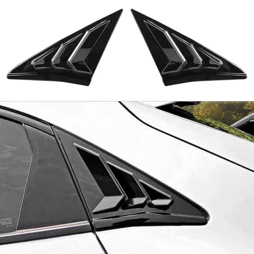 YINGTUU for Honda Civic Accessories 10th Gen 2016-2021 Window Louvers Racing Style Triangular Window Glass Blinds Hatchback Glossy Black - color: Rear Side Window Louvers for Hatchback-black
