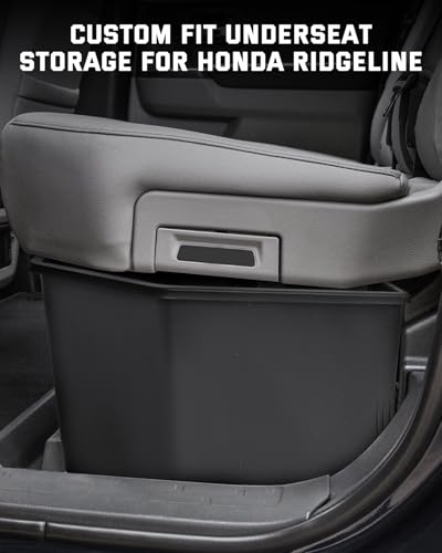 Under Seat Storage for Honda Ridgeline: 2006-2026 Crew Cab, Truck Second-Row Underseat In-Cabin Storage Bin for Ridgeline, Car Accessories Rear Under-Seat Organizer Tool Box for Ridgeline(w/ Mesh Net)