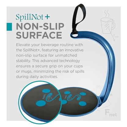 SpillNot+ - The SpillNot Portable Handheld Beverage Carrier, Nonspill Drink Tray, Innovative, Easy to Use - Blue - color: Blue