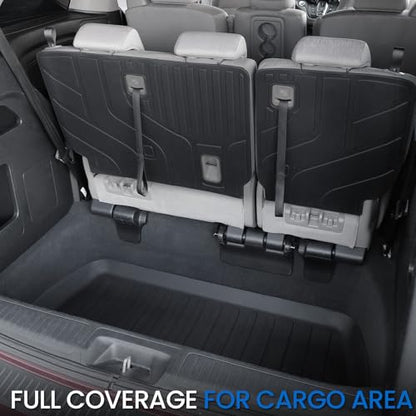 Cargo Lower Mat Backrest Mats for 2018-2026 Honda Odyssey, All Weather TPE Trunk Cargo Liner Mat Accessories(Backrest Mat for 3rd-Row & Lower Mat for Well Area)