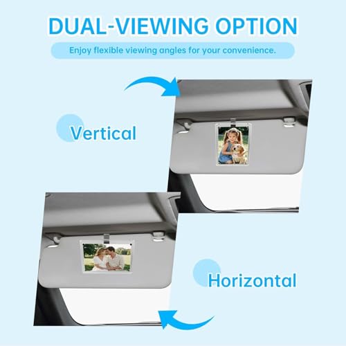 2 Pack Magnetic Car Visor Photo Holder – Personalized Acrylic Clip for Family, Pets, Travel Pictures – Easy Snap-On Car Accessory for Sun Visor (2 Pack, 3''x3.5'') - style: 2 Pack 3x3.5in