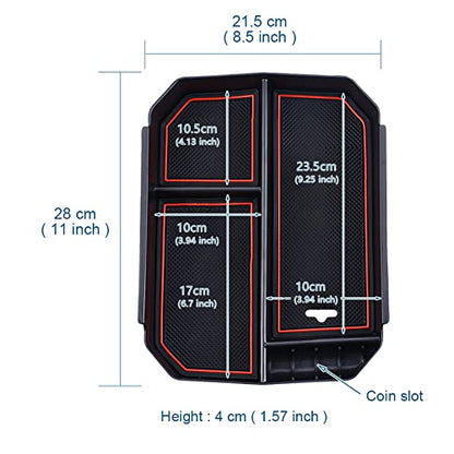 JSCARLIFE Car Center Console Armrest Box Glove Box Organizer Tray Secondary Storage Compatible for 2015-2017 Toyota Highlander