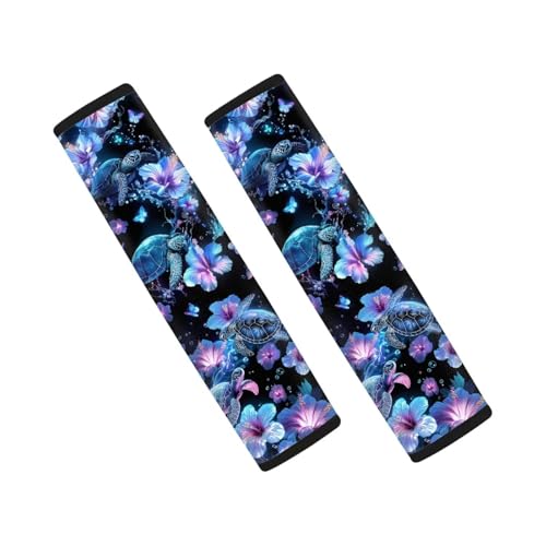 Blue Turtle Car Seat Belt Cover Seatbelt Shoulder Pad Cushions 2 PCS Car Decor Accessories Comfortable Driving Universal Fit for Auto Truck Van SUV - color: Blue Turtle