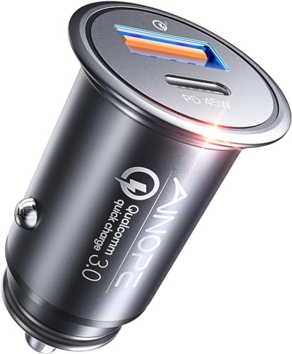 AINOPE 67.5W Super Mini Cigarette Lighter Adapter Car Charger USB C Fast Charging, All Metal PD&QC Type C Car Charger Adapter Outlet Plug Socket for iPhone 17 16 Pro Max 15 14,Samsung S26 S25 Mother's