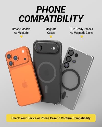 Scosche MPQTRWDA Qi2 MagSafe Car Mount Charger 25W Fast Wireless Magnetic Cell Phone Holder with Adjustable Arm for Windshield or Dashboard Compatible with iPhone 17/16/15/14/13/12 & Samsung S25 - style: Window / Dash Extendo Suction