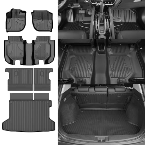 2016-2021 2022 HRV Floor Mats & Cargo Liner & Backrest Mat Fit for Honda HR-V AWD Model: All Weather Protection Floor Liner 1st & 2nd Row Full Set Car Liner Trunk Mat HRV Accessories - color: for Honda HR-V | 2016-2022 | Full Set