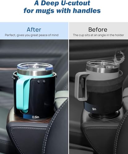 JOYTUTUS Cup Holder Expander for Car, 2 Pack Car Cup Holder Expander for YETI, Hydro Flask, Nalgene, Large Car Cup Holders Hold 18-40 oz Bottles and Mugs, Universal Car Cup Holder Adapter - size: 2pcs