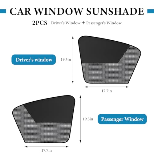 2PCS Car Window Shades, Magnetic Curtains Auto Front Seat Side Window Covers with Half Shade, Double Layer Mesh Sun Block UV Protection Covers for Driver Passenger (Horizontal) - color: Horizontal