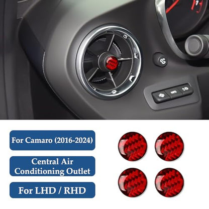 Carbon Fiber Decla Car Center Air Vent Sticker Interior Trim Cover for Chevrolet Camaro ZL1 2016 2017 2018 2019 2020 2021 2022 2023 Accessories - color: Center Air Vent