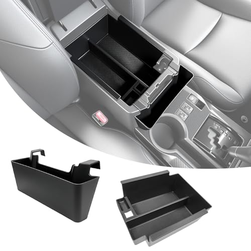 2PCS Center Console Organizer for 2010-2024 Toyota 4Runner Insert Armrest Box and Hanging Storage Tray for 4 Runner Interior Accessories(2PCS Center Console Armrest Box/Fit 10-24) - color: 2PCS Center Console Armrest box(10-24)