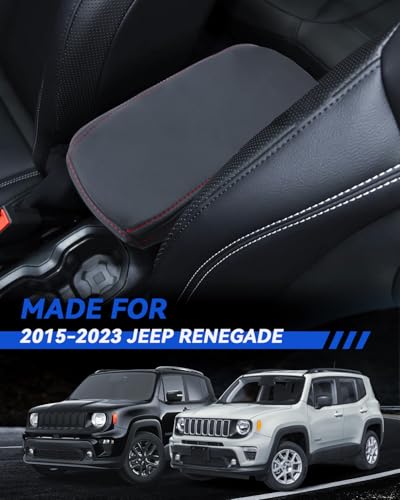 Renegade Armrest Cover for 2015-2020 2021 2022 2023 Jeep Renegade Accessories Center Console Middle Lid Pad Protector for Car Elbow Rest - size: For Jeep Renegade 2015-2023