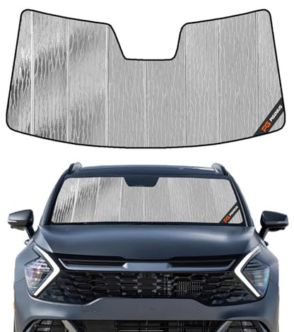 Pigenius Windshield Sunshade for Kia EV9 2024-2026 (3-Row EV SUV), Reversible Silver/Black - size: for Kia EV9 2024-2025