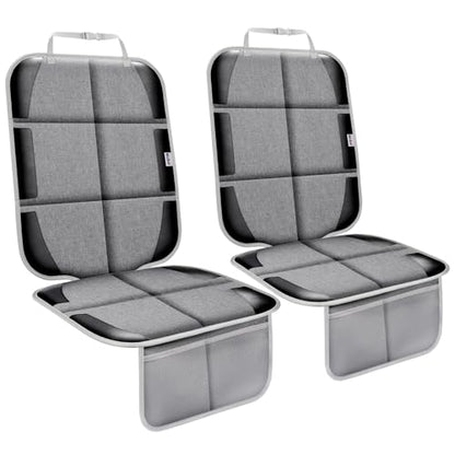 Meolsaek Car Seat Protector, Non-Slip Backing Will Not Leave Imprint, Waterproof Thicker Car Seat Cover for SUV, Sedan, Truck, Leather Car Seat Cushion (Gray Black) - color: Gray Black