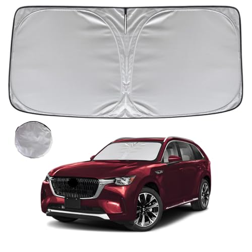 KAYZT Windshield Sun Shade for 2024-2025 2026 Mazda CX-90 CX90 PHEV Foldable Sunshade Front Window Custom Fit Car Accessories - size: for 2024-2026 Mazda CX90 CX-90