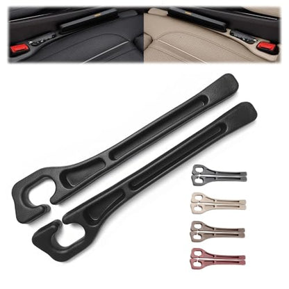 Car Seat Gap Filler Set of 2, Premium Interior Car Accessories, Multifunctional Car Storage Solution with Non-Slip Design, Fits Most Vehicles (Black) - color: Black