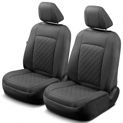 GIANT PANDA Front Seat Covers for Nissan Rogue Altima Sentra Versa Kicks Frontier Murano Pathfinder Maxima,Faux Leather Bucket Seat Cover Fit Nissan Seat Protectors (Black Diamond) 2-Pack - color: Black-Diamond