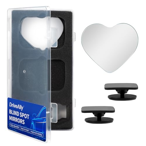 2 PCS Car Blind Spot Mirror, HD Frameless Convex Glass Angle Adjustable, Self-adhesive Back Auxiliary Reverse Mirror Wide Angle Side Mirrors Universal Car Exterior Accessories (Heart) - size: Heart