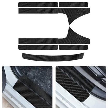 Bilisin 9PCS Car Door Sill Protector Compatible with Honda Civic 11th Gen 2022-2025,Carbon Fiber Leather Auto Trunk Door Sill Entry Guard Scratch Protector Accessories - size: for Civic 11th Gen 2022-2025