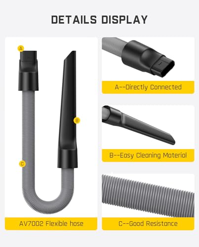Fanttik Flexible Hose for Car Handheld Vacuum, for V8 Mate, V8 APEX, Slim V10 APEX Car Vacuum, Flexible and Extended Cleaning Vacuum Attachment