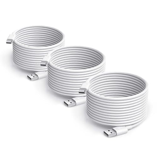 AHDFWI 3 Pack Carplay USB A to USB Type C Cable for iPhone 16E 16 15, iPhone 16 15 Pro Max, 16 15 Plus, iPad Pro 12.9/11, iPad Air 5th 4th Mini 6th Gen Charger Charging Cord（5FT） - color: White, size: 5 Feet, style: 3 Pack