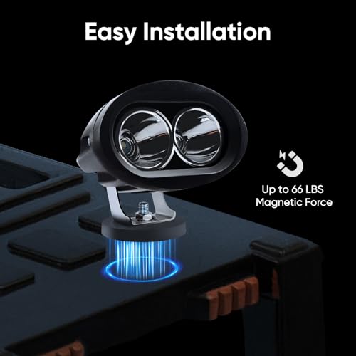 20W Blue LED Forklift Safety Light - Spotlight Pattern, Adjustable Mounting Bracket with Magnetic Base, 12-80V, IP68 Waterproof for Industrial and Warehouse Safety - style: Magnetic