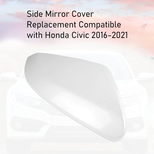 Moonlinks Compatible with 2016-2021 Honda Civic Side Mirror Cover Replacement Passenger Side,Platinum White Pearl for 10th Gen Civic,2019-2022 Insight,RH Sideview Mirror Cap Trim(1PC) - size: 10th-Right White