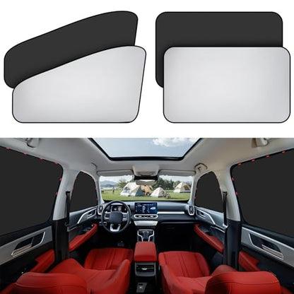 Zatooto Car Window Sun Shade - Blackout Shade for Side Windows, Protects Privacy, Reflects Sunlight, Reversible, Universal Fit, Silver - size: Silver-4pcs