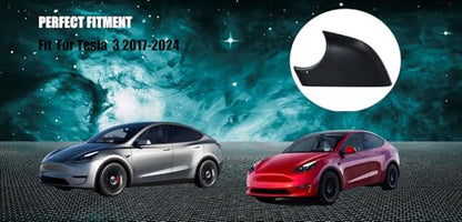 fit For Tesla Model Y Front Wing Mirror Cover Holder Lower Tray 2018-2024， Side Mirror Bottom Cover Replacement for Tesla Model Y Wing Repair (left side black) - size: Model Y Left Side Black