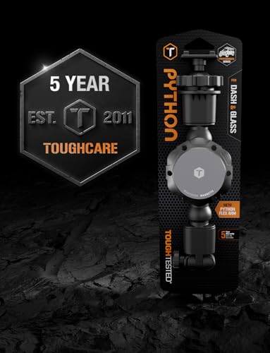 ToughTested MagTough Python Magnetic Phone Holder for Car, MagSafe-Compatible Dashboard & Windshield Mount with Flexible Arm, Suction Cup Base, 360° Rotation for iPhone & Magnetic Cases