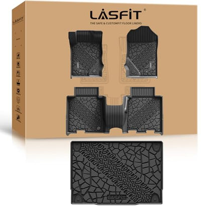 LASFIT Floor Mats & Cargo Liner for Ford Bronco 4-Door Carpet Floor Only 2026 2025 2024 2023 2022 2021 All Weather TPE SUV Trunk Mat Custom Fit Cargo Area Mat, 1st+2nd Row+Trunk Liner Full Set - style: 4) Bronco 4-door| 21-25 | Combo Set Carpet Floor
