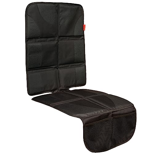 Lusso Gear Car Seat Protector for Baby Car Seat - Thick Padding - Seat Protector Under Baby Car Seat with 2 Mesh Storage Pockets - Black Waterproof Baby Car Seat Protector - Non-Slip Padded Backing - color: 1-Pack Black