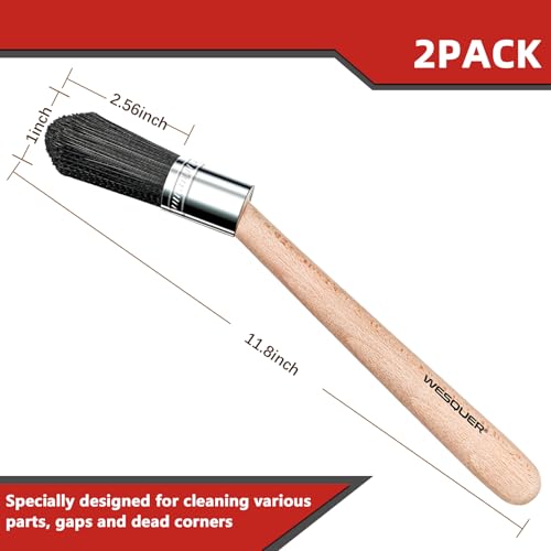 Wesquer Parts Cleaning Brush Home and Auto Use Parts Cleaner Brush Solvent Brush for Cleaning Auto Engine Parts, Clean Motors, Metal Parts, Machinery (BALCK-WT2pcs) - color: Black-wt2pcs