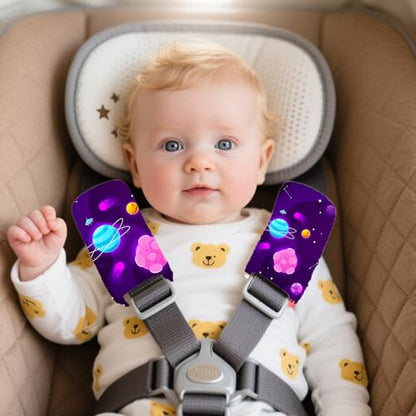Kid's Seat Belt Cover Pad,Soft Shoulder Seatbelt Covers for Kid,Cute Toddler Seat Cushion (Fine Planet) - color: Fine Planet