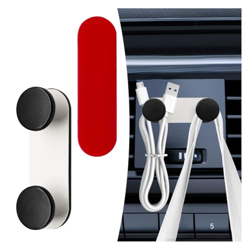 YoRise Small Car Hooks, Self-Adhesive Hanging Car Key Holder, Multifunctional Dashboard Storage Hooks, Universal Vehicle Organizer Accessories for Mask Charging Cable Earphone (White) - color: White