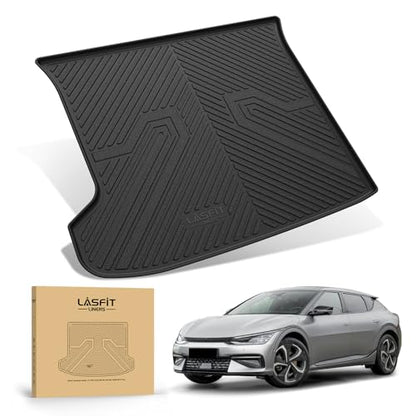 LASFIT Cargo Mat for Kia EV6 2024 2023 2022, All Weather TPE Custom Fit Easy Clean Car Trunk Mat for Kia EV6 2022-2024 Cargo Liner, Black - size: 3)For Kia EV6 | 2022-2024 | Cargo