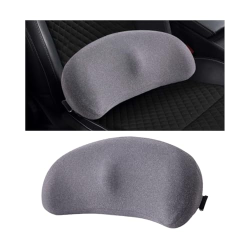 Car Lumbar Support Pillow, Memory Foam Vehicle Driver Seat Lower Back Support Cushion with Adjustable Strap, Automotive Back Pain Relief Pillow, Universal for SUV RV Truck (Gray) - color: Gray